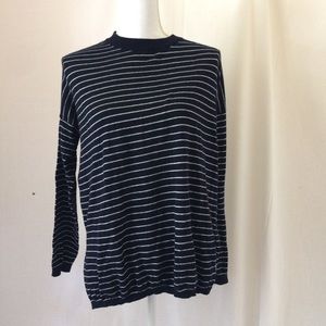 Navy Blue Striped Shirt